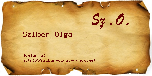 Sziber Olga névjegykártya